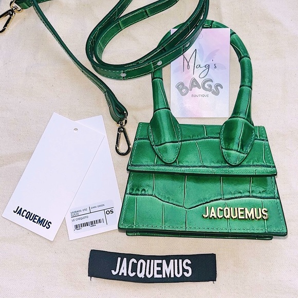 Jacquemus: Mini Croc Green Bag with Crossbody Strap - Picture 4 of 16